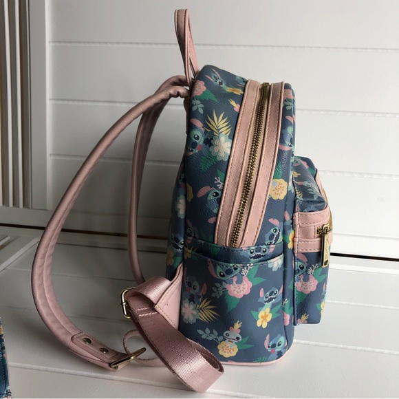 Disney Loungefly Mini Backpack- Stitch and Scrump w/ matching wallet - Picture 9 of 15